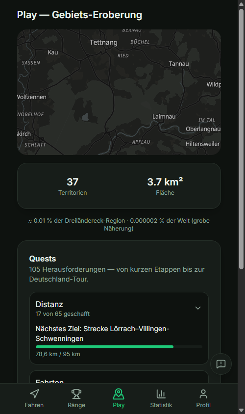 FahrRevier Play mit Karte und Quests